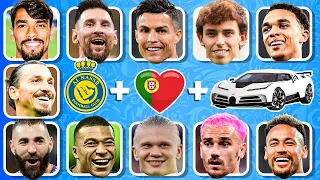 🚗 Guess CAR + CLUB + NATIONALITY of Football Player ⚽ Ronaldo, Messi, Neymar, Haaland, Mbappe