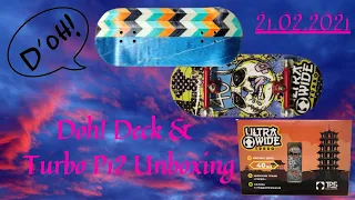 Распаковка деки Doh! и Турбо П12 Ultra Wide 21.02.2021(Doh! deck and TurboP12 fingerboard unboxing )