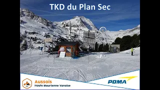 FR - Aussois - J-bar ""Plan Sec"" POV jízda/ride