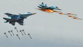 Seconds of Russian SU-34 Rampage and Bombardment of Targets