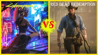 СРАВНЕНИЕ ФИЗИКИ и НПС Cyberpunk 2077 И RDR2 #shorts