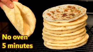 Soft and fluffy Turkish Bread :: Grilled flatbread :: Bazlama