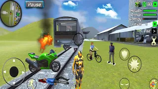 Super Crime Steel Iron Flying Robot Gangster Vegas City #14 - Train Vs Bike Race - Android Gameplay