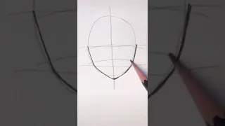 How to draw an anime face drawing in 2 minutes #shorts