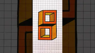 Easy 3D Drawing Tricks on Graph Paper ✍🏻 #shorts #shortvideo #drawing #art