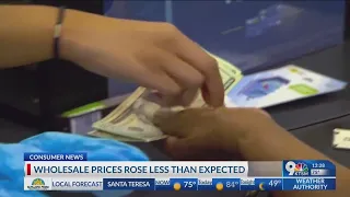 Wholesale prices rose less than expected.