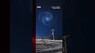 Mystery spiral seen over Alaskan skies linked to Elon Musk rocket. #Shorts #Space #BBCNews