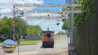 Mary Ann Steam Train crosses Kent Street Level Grossing, Maryborough, Queensland Australia