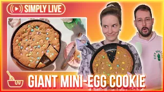 Giant Mini-Egg Cookie Chaotic Creation 🔴LIVE - Simplybakelogical