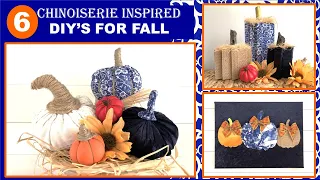 6 EASY DIY'S | CHINOISERIE INSPIRED FALL DECOR | BLUE & WHITE HOME | AUTUMN 2022