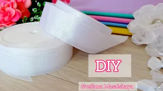 DIY 🎀 НЕ МОГУ Остановиться!!! Белоснежные бантики /ВАРИАНТ для ленивых.