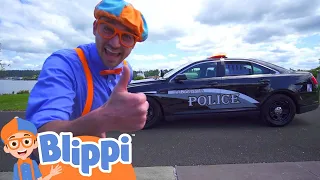 Blippi Explores a Police Car @Blippi  Kids Fun & Educational Cartoons