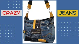 "Crazy jeans" style denim bag (automatic subtitles)