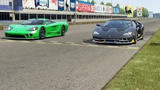 Saleen S7 Twin Turbo vs Lamborghini Centenario at Monza Full Course 1966