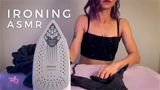 ASMR | Wet Shirt Ironing | Ear to Ear Flat Ironing ASMR | Steam Sounds (No Talking)