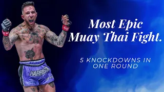 Best Muay Thai Fight in 2022. 5 Knockdowns in 1 Round. Liam Harrison