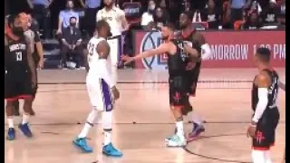 Austin Rivers hits LeBron in the head with the ball and gets scared when confronted by Lebron