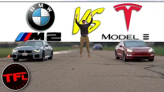 So Close - Watch the Brand New BMW M2 Take On The Tesla Model 3 Performance a Nail-Bitter Drag Race!