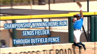 Outfielder goes through fence on game winning home run, a breakdown