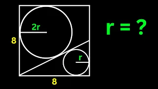 Find the radius 'r' | A Nice Geometry Problem | Math Olympiad