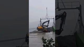 Backhoe Working At The LCT Ramp🔥#shorts #subscribe #viral #ships #trending