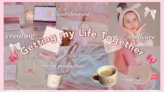 GETTING MY LIFE BACK TOGETHER 🎀 Productive Reset Vlog selfcare, skincare, closet clear out 🧘‍♀️