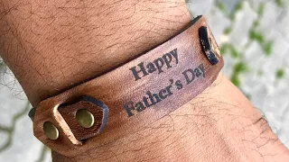 Customizable laser engrave leather bracelets. Father’s Day gift