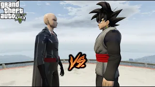 GTA 5 -Evil Saitama (One Punch Man) vs Black Goku SUPERHERO BATTLE