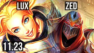 LUX vs ZED (MID) | 1.0M mastery, 10/3/7 | BR Master | 11.23