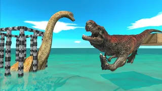 Tyrannosaurus Went into the Sea to Rescue Brachiosaurus