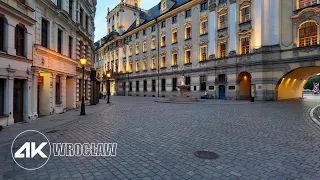 Relaxing lonely Walk Wrocław, Poland 4K City  Sounds