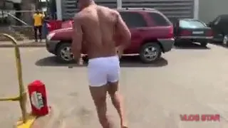 Nigerian Actor & Rapper, Charles Okocha Running In Ghana Market Half Naked Seeking For Banku