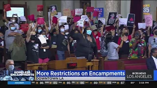 Homeless encampments near schools banned by LA City Council after heated meeting