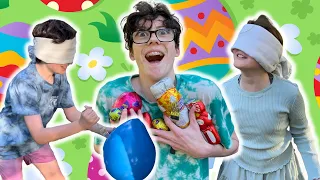 BLINDFOLDED EASTER CHALLENGE WITH 6 KIDS | EASTER EGG HUNT WITH A TWIST