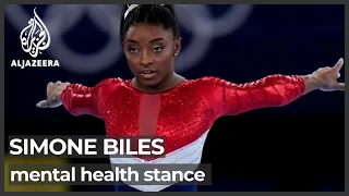 Olympic gymnast Simone Biles praised for mental health stance