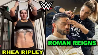 Secret Things WWE Wrestlers Do Backstage Before Matches 2023 - Rhea Ripley & Roman Reigns Backstage