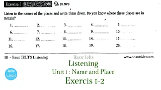 Basic Ielts Listening - Unit 1: Name and Place - Part 1 :The Letter of The  Alphabet :  Exericse 3