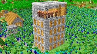 The Villager BUILD a SUPER HOUSE and are protected from the Zombie Apocalypse in Minecraft