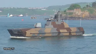 ROYAL NORWEGIAN NAVY HNoMS GLIMT P964 ENTERS DEVONPORT AT MOUNT EDGCUMBE - 7th May 2018