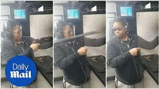 Shotgun flies out of woman's hands at the shooting range - Daily Mail