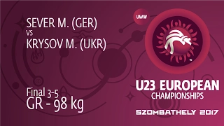 BRONZE GR - 98 kg: M. SEVER (GER) df. M. KRYSOV (UKR), 4-2