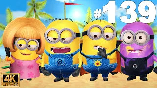 Minion Rush Mom Minion Vampire Minion and Dave Minion at Minion Beach| LEVEL 548-550 Ep#139 | UHD 4K