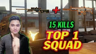 15 KILLS TOP 1 SQUAD WITH BROTHER HOOD ( AWM + SCAR-L ) | RIP113 PUBG