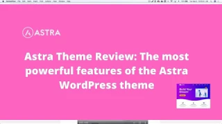 Astra Theme WordPress | Complete  tutorial  free WordPress Theme