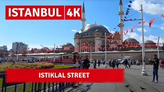 Istanbul Istiklal Street Walking Tour 25September 2021|4k UHD 60fps