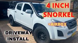 Isuzu Dmax Snorkel - stainless steel snorkel install - spanners in the driveway