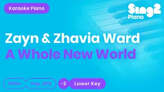 A Whole New World - Aladdin | ZAYN, Zhavia Ward (Lower Key) Karaoke Piano
