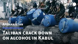 Alcohol crackdown in Kabul: Agents pour away 3,000 litres of alcohol | AFP