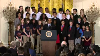Obama Touts US Ingenuity at WH Science Fair