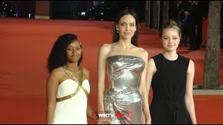 Angelina Jolie and her Kids arrive at 'Eternals' premiere 2021 Rome Film Fest